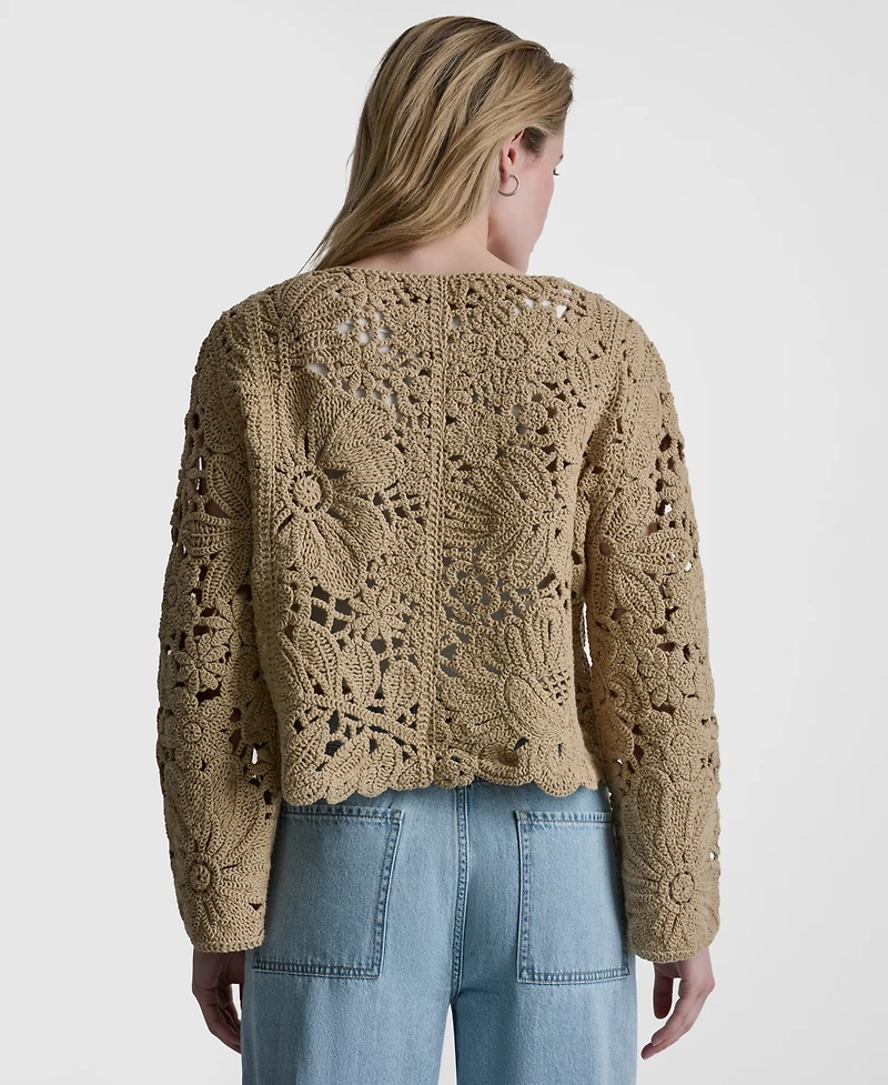 Dkny Jeans Women's Long-Sleeve Crewneck Cardigan