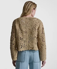 Dkny Jeans Women's Long-Sleeve Crewneck Cardigan