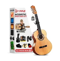 Pyle 30" 6-String Classical Acoustic Guitar for Beginners & Adults with Accessory Kit, Natural Finish