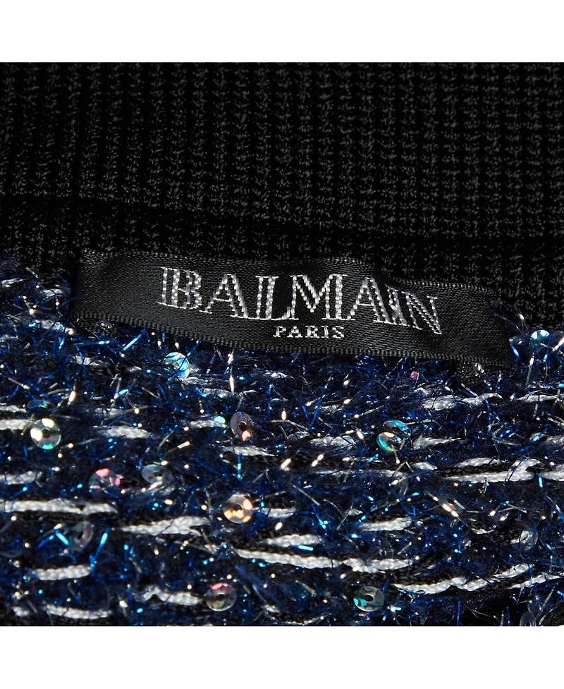 Pre-Owned Balmain Women's Lurex Tweed Mini Skirt