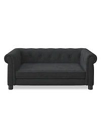 Clihome Modern Pet Sofa Linen Fabric Dog Bed for Small Medium Dogs Cats, Elevated Furniture
