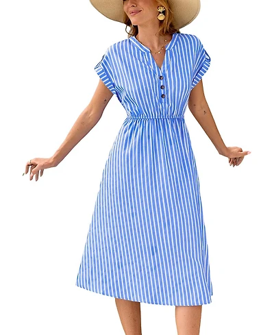 Cupshe Women's Water Color Striped Midi Beach Dress