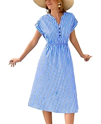 Cupshe Women's Water Color Striped Midi Beach Dress