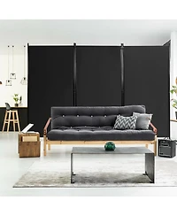 sumyeg 6-Foot 3-Panel Folding Room Divider with Durable Hinges and Steel Base