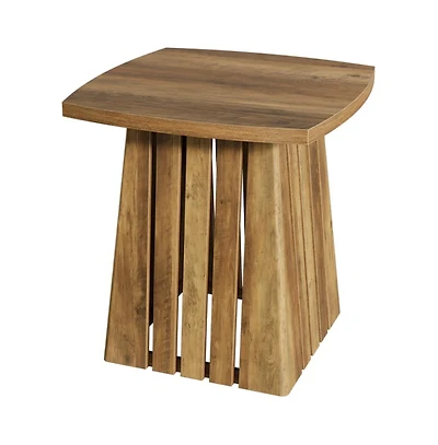Slickblue Modern Square End Table with Stylish Column Base Design