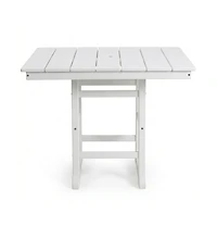Clihome 37.8" Square Hdpe Patio Table, Outdoor Dining Table, Foldable Design