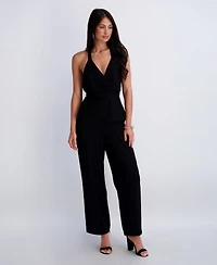 Siena Women's Faux Linen Halter Jumpsuit