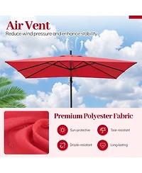 Gymax 8 x Feet Offset Cantilever Patio Umbrella Square Hanging Outdoor Market