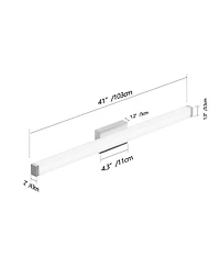 Busdays 41 Inch Brushed Nickel Square Led Bathroom Vanity Light 24W 6000K Cool White Wall Bar Fixture Over Mirror