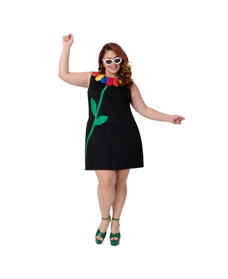 Unique Vintage Plus Petal Collar Shift Dress