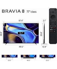 Sony K77XR80 77 Inch Imax Enhanced Bravia Oled 4K Hdr Google Tv with a Sony Ht-A8000 Bravia Theater Bar Soundbar (2024)