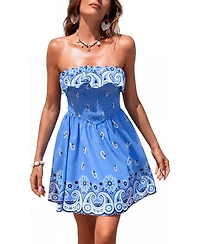Cupshe Women's Handkerchief Paisly Mini Beach Dress