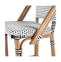 Butler Specialty Lila Rattan 28 in. Seat Height Bar Stool with Back and Footrest