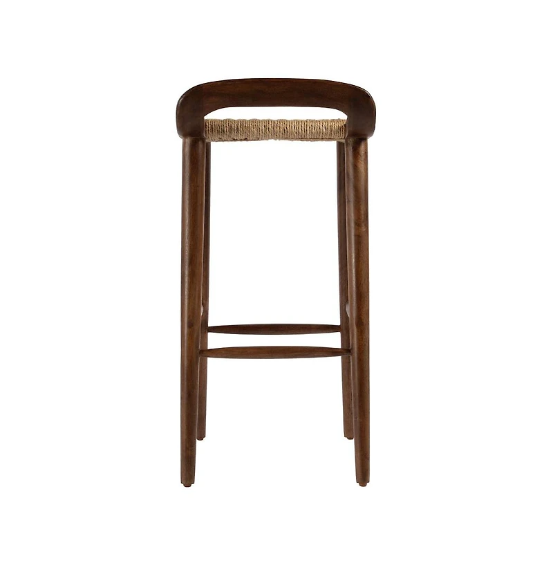 Butler Specialty Luna 30 in. Seat Height Wood and Jute Woven Low Back Counter Stool