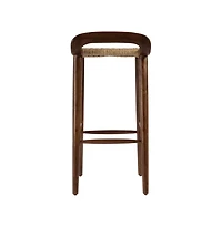 Butler Specialty Luna 30 in. Seat Height Wood and Jute Woven Low Back Counter Stool