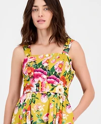 Tahari Asl Women's Printed Square-Neck Fit & Flare Dress