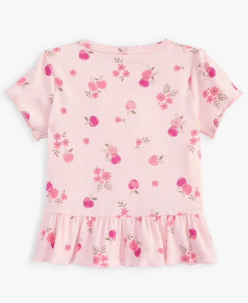 First Impressions Baby Girls' Mix & Match Short-Sleeve Apple-Print Peplum T-Shirt, Macy's Exclusive