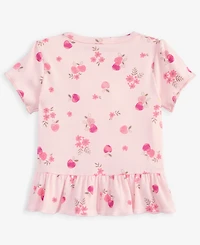 First Impressions Baby Girls' Mix & Match Short-Sleeve Apple-Print Peplum T-Shirt, Macy's Exclusive
