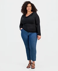 Full Circle Trends Trendy Plus Cowlneck Jersey Top