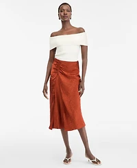 I.n.c. International Concepts Women's Satin Ruched Midi Skirt, Macy's Exclusive