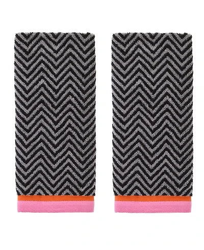 Skl Home Herringbone Border Jacquard 2-Pc.Hand Towel Set