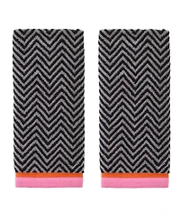 Skl Home Herringbone Border Jacquard 2-Pc.Hand Towel Set
