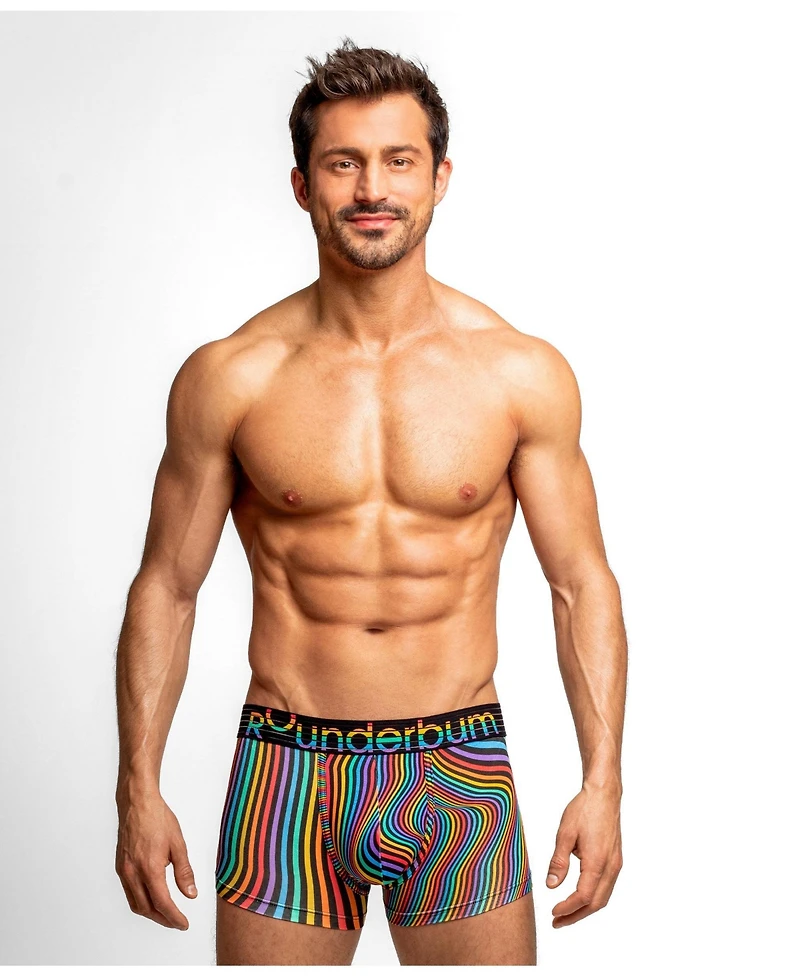 Rounderbum Men's Waveform Pride Padded Boxer Trunk