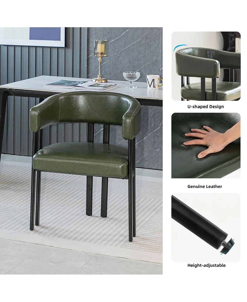 Streamdale Furniture Faux Leather Barrel Dining Chairs (Set of 2)