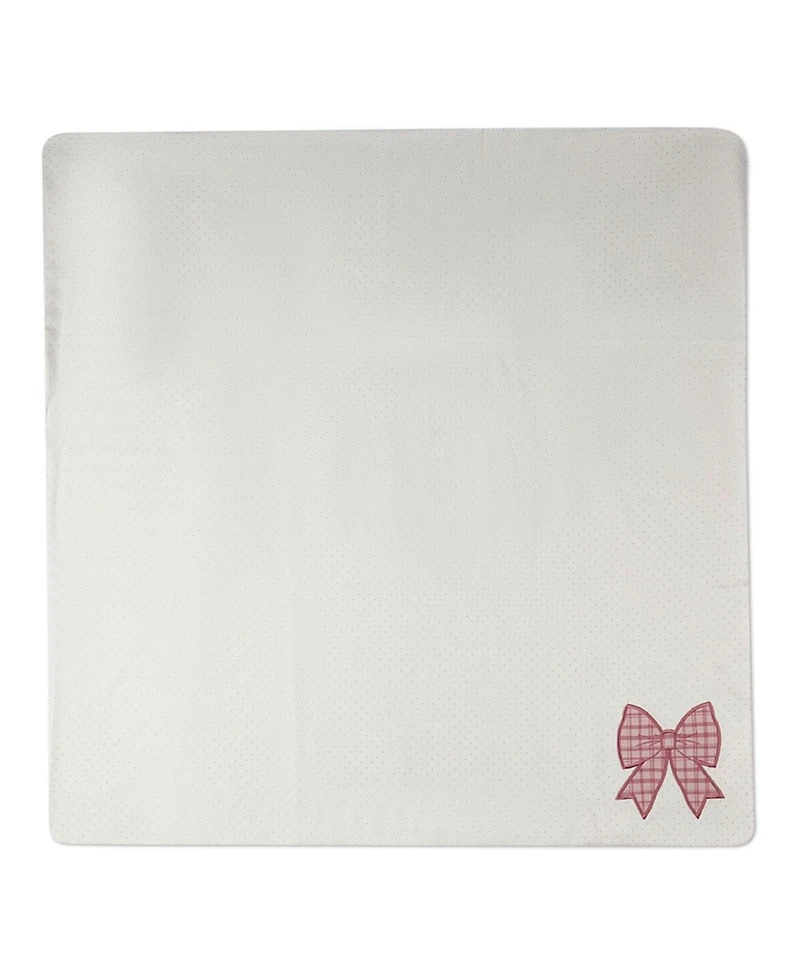 MeMoi Baby Girls "Put A Bow On It" 100% Cotton Embroidered Swaddle Blanket