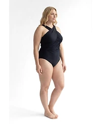Swimsuits for All Women's High Neck Wrap One Piece Swimsuit