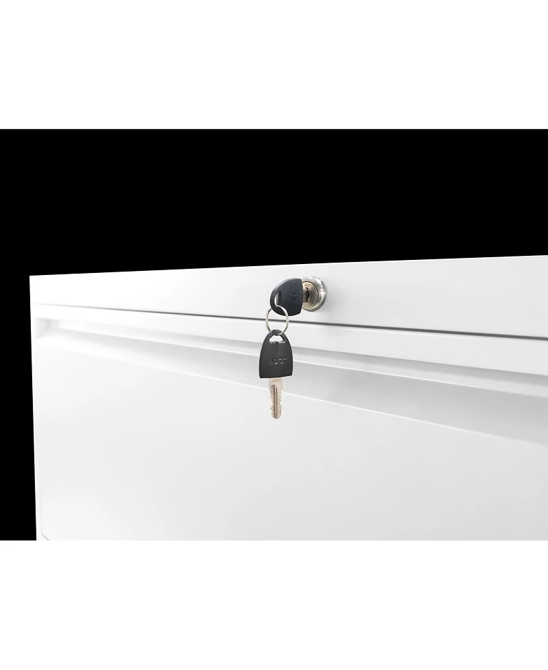 Streamdale Furniture Lateral File Cabinet 4 Drawer, White Filing Cabinet with Lock, Lockable File Cabinet for Home Office, Locking Metal File Cabinet