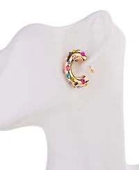 Nicole Miller Gold-Tone Small Hoop Stud Earrings