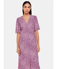 Whistles Women's Diagonal Snake Midi Dress