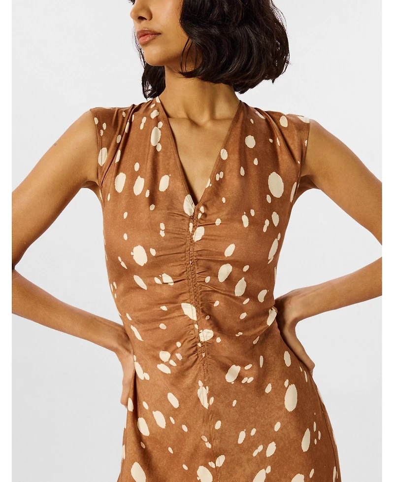 Whistles Women's Deer Spot Viscose Midi Dress