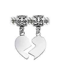 Bling Jewelry Puzzle Split Heart Grandmother Granddaughter Dangle Charm Bead Sterling Silver Fit European Bracelet
