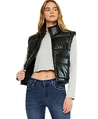KanCan Women's Obsidian Cropped Puffer Vest