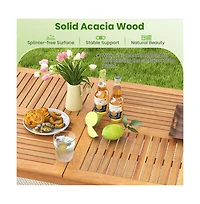 Boyel Living 6-Person Outdoor Acacia Wood Rectangular Bistro Dining Table