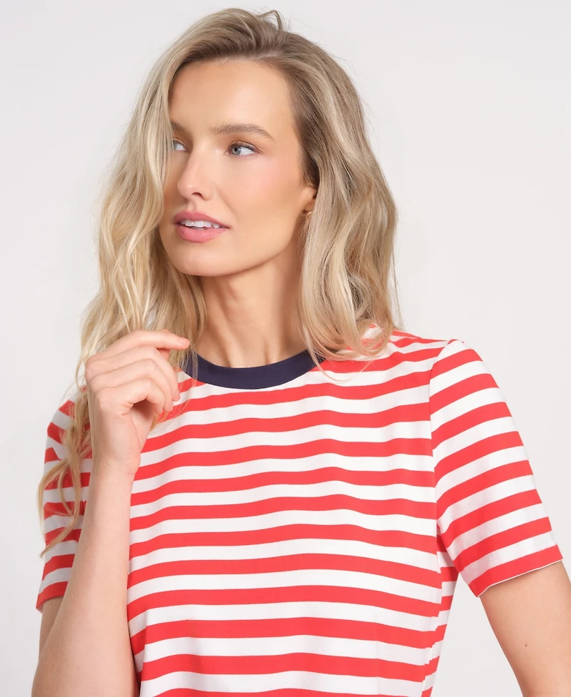 Isaac Mizrahi Women's Short-Sleeve Crewneck Top
