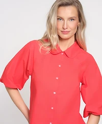 Isaac Mizrahi Women's Peter Pan Collar 3/4-Length Sleeve Top
