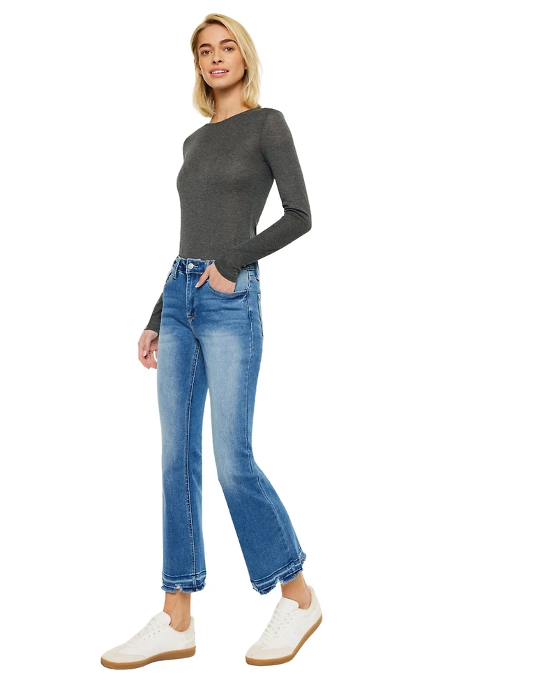 KanCan Essential Women's Volumina High Rise Crop Bootcut Jeans