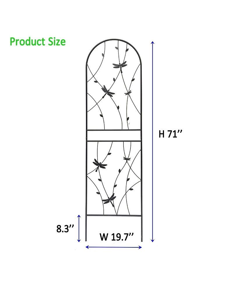 Clihome Metal Garden Trellis 71" x 19.7" Rustproof Trellis for Climbing Plants Outdoor Flower Support