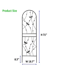 Clihome Metal Garden Trellis 71" x 19.7" Rustproof Trellis for Climbing Plants Outdoor Flower Support