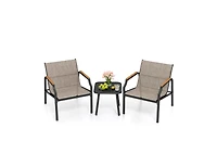 Boyel Living 3 Piece Outdoor Chair Set with Breathable Fabric Seat and Armrests