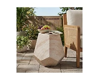 sumyeg Lightweight Concrete Hexagonal Side Table for Indoor and Outdoor Use