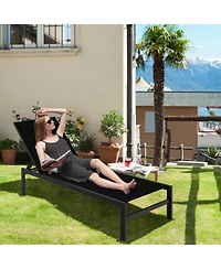 Clihome 6-Position Chaise Lounge Chairs with Rustproof Aluminium Frame