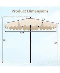 Clihome Patio Umbrella with Crank Handle and Push Button Tilt