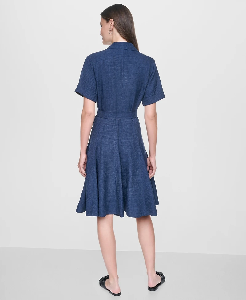 Dkny Women's Short-Sleeve Button-Down Shirt Dress