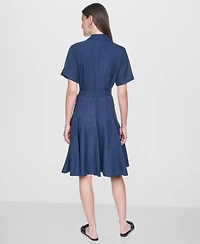Dkny Women's Short-Sleeve Button-Down Shirt Dress