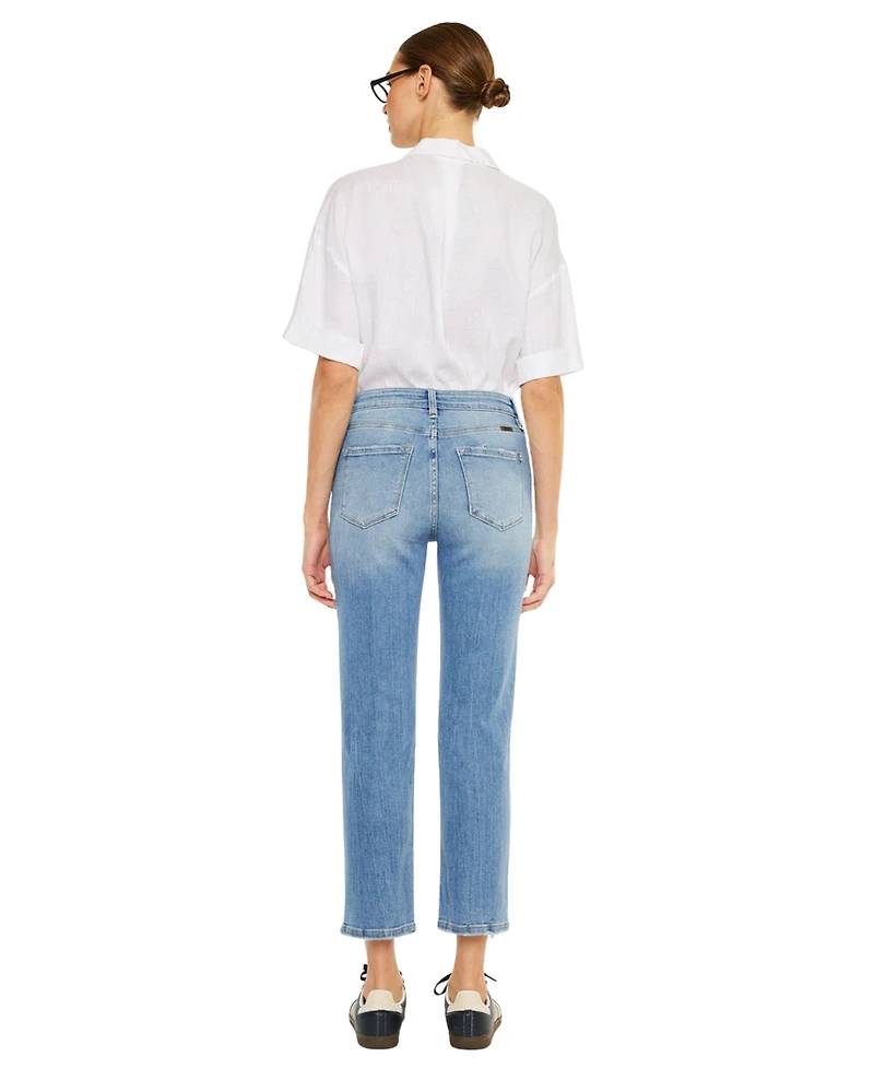 KanCan Essential Women's Angela High Rise Slim Crop Straight Jeans
