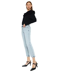 KanCan Essential Women's Pam Mid Rise Crop Straight Jeans